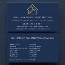 Navy Blauwe Goud Handyman Bouw 