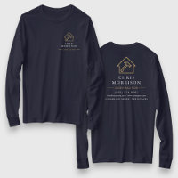 Navy Blauwe Goud Kleur Huisreparatie Werk T-shirt