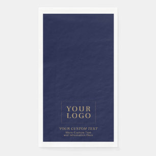 Navy Blauwe & Gouden Aangepaste Zakelijke Logo Pro Servet
