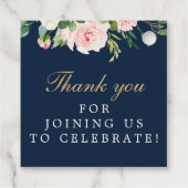 Navy Blauwe Gouden Bedankkaartje Bedankjes Labels (Achterkant)