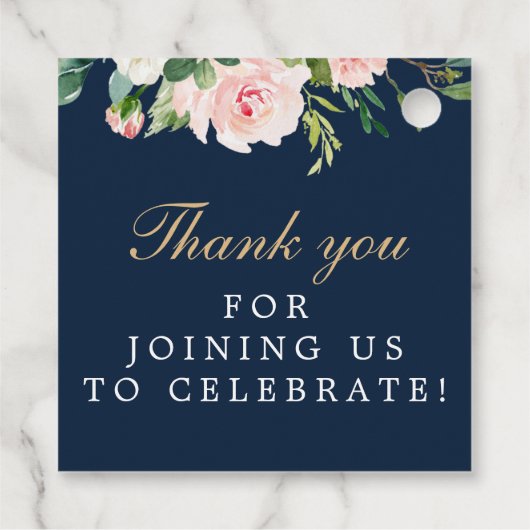 Navy Blauwe Gouden Bedankkaartje Bedankjes Labels (Achterkant)