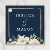 Navy Blauwe Gouden Bedankkaartje Bedankjes Labels (Voorkant)