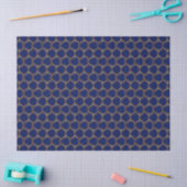 Navy Blauwe Gouden Bijenkorf Chic Geometrisch Patr Tissuepapier (Craft)