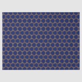 Navy Blauwe Gouden Bijenkorf Chic Geometrisch Patr Tissuepapier