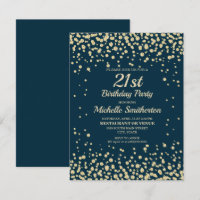 Navy Blauwe Gouden Diamant Glitter Vrouwen 21e Ver