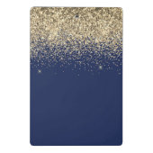 Navy Blauwe Gouden Glitter Meisjesachtige Monogram Mini Klembord (Achterkant)