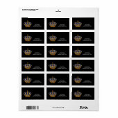 Navy Blauwe Gouden Kroonprins Adreslabels Etiket (Full Sheet)
