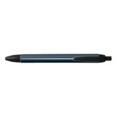 Navy Blauwe Gouden Script | Stijlvol Modern Monog Zwarte Inkt Pen (Achterkant)
