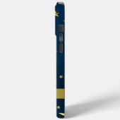 Navy Blauwe Gouden Sterren Gepersonaliseerde Naam Case-Mate iPhone Case (Achterkant / Links)