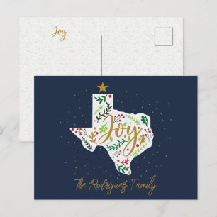 Navy Blauwe Joy Vakantie Texas Vorm Briefkaart