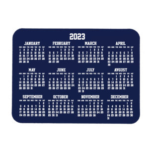 Navy-blauwe kalender 2023 kleine flexibele magnete magneet