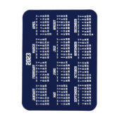 Navy-blauwe kalender 2023 kleine flexibele magnete magneet (Verticaal)