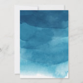 Navy Blauwe Kalligrafie Abstracte Waterverf Bruilo Kaart (Achterkant)