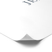 Navy Blauwe Kalligrafie Eenvoudig welkom Bruiloft Poster (Hoek)