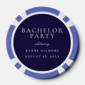 Navy Blauwe Klassieke Heren Bachelor Party Poker Chips (Achterkant)