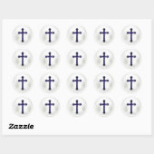 Navy Blauwe Kruis op Witte Enveloppegel Sticker (Vel)