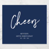 Navy Blauwe Lettering Dertig | 30e Verjaardagsfees Bier Etiket (Enkel label)