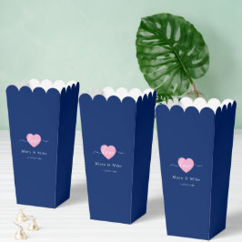 Navy Blauwe Liefdestekst met Hart Stijlvolle Popco Bedankdoosjes