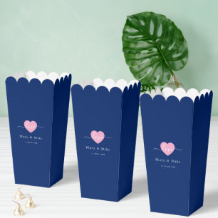 Navy Blauwe Liefdestekst met Hart Stijlvolle Popco Bedankdoosjes