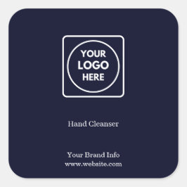 Navy Blauwe Logo | Aangepaste Professionele Ontsme Vierkante Sticker
