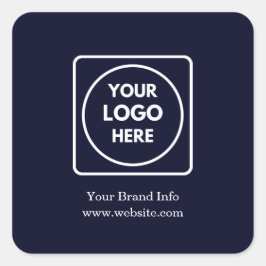 Navy Blauwe Logo | Corporate Professioneel Brandin Vierkante Sticker
