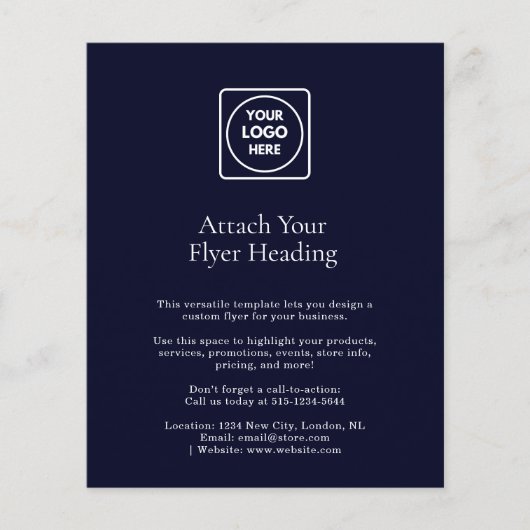 Navy Blauwe Logo | Modern Ondernemingsmarketingont Flyer (Voorkant)