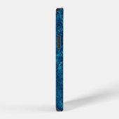 Navy Blauwe Marmer Textuur iPhone Hoesje (Rechterkant)