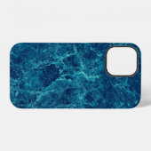 Navy Blauwe Marmer Textuur iPhone Hoesje (Achterkant horizontaal)