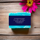 Navy Blauwe Minimalistische Zeep Buikband Uitnodigingen Wikkel