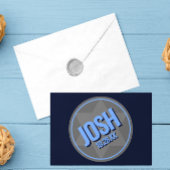 Navy Blauwe Moderne Naam Logo Bar Mitswa Notitiekaartje