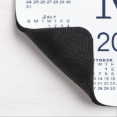 Navy Blauwe Monogram 2026 Agenda op Wit Muismat (Hoek)