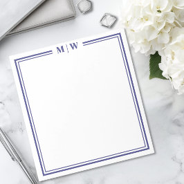 Navy Blauwe Monogram Notitieblok