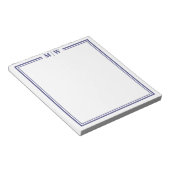 Navy Blauwe Monogram Notitieblok (Schuin)