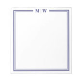 Navy Blauwe Monogram Notitieblok (Voorkant)