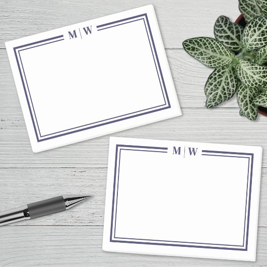 Navy Blauwe Monogram Post-it® Notes