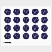 Navy Blauwe Naam Monogrammen Envelope Zegels (Vel)