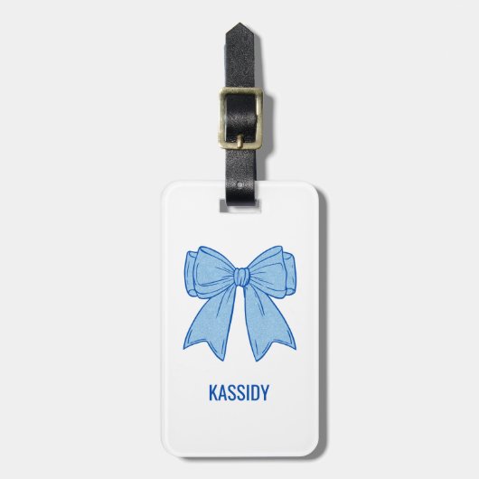 Navy + Blauwe Nep Glitter Bachelorette Bagagelabel (Voorkant verticaal)