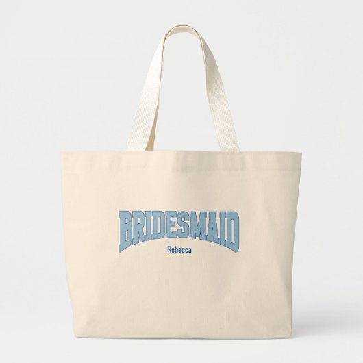 Navy + Blauwe Nep Glitter BRIDESMAID Grote Tote Bag (Voorkant)
