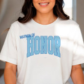 Navy + Blauwe Nep Glitter Varsity MATRON OF HONOR T-shirt
