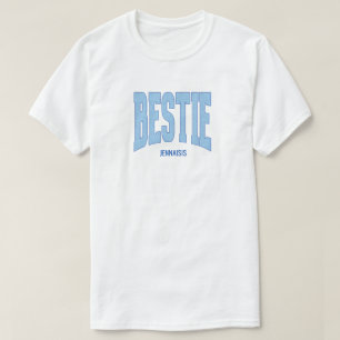 Navy + Blauwe Nep Glitters BESTIE Bachelorette-fee T-shirt