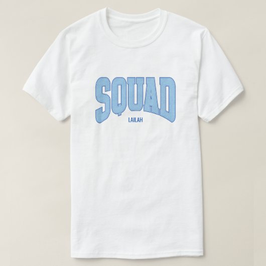 Navy + Blauwe Nep Glitters SQUAD Bachelorette T-shirt (Design voorkant)