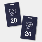 Navy Blauwe Nummer | Aangepast Logodesign voor de Badge (Voor- en achterkant)