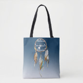 Navy Blauwe Ombre Droomvanger  Tote Bag (Voorkant)