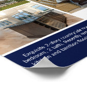 Navy Blauwe Open Huis Welkom Vastgoed Foto Poster (Hoek)