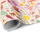 Navy Blauwe Oranje Lente Tulpen Bloemen Bruiloft Cadeaupapier (Rol Hoek)