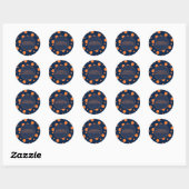 Navy Blauwe Oranje Stippen Retouradres Sticker (Vel)