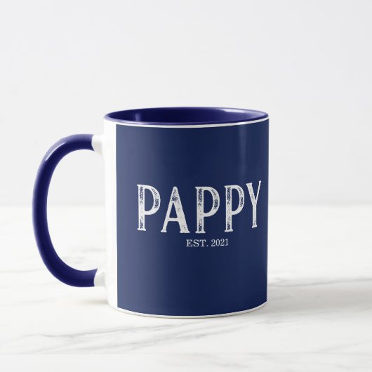 Navy Blauwe Pappy Oprichtingsjaar Mok (Links)