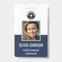 Navy Blauwe Personeelsfoto ID Badge | Bedrijfs ID
