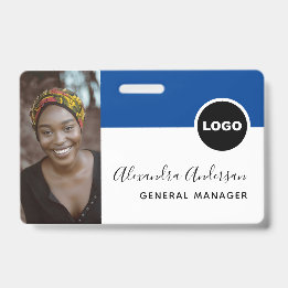 Navy-blauwe personeelsfoto ID bedrijfsbeveiliging Badge