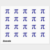Navy Blauwe Pi Symbool Ronde Sticker (Vel)